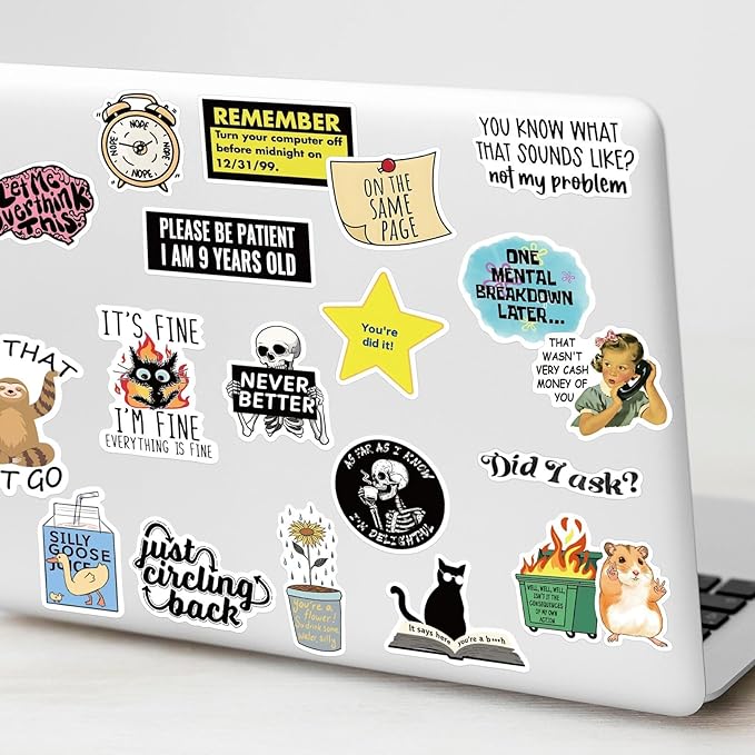 150 PCS Hilarious Stickers for Adults,Funny Meme Sarcastic Weird Snarky Cool Dark Humor Sticker Packs for Bumper Water Bottles Laptops Scrapbooking Waterproof Men Work Decals