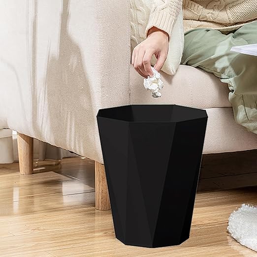 2 Pack Small Trash Can 1.8 Gallon Waste Basket Bathroom Garbage Bin for Dorms Toilets Bedrooms kitchends Offices,Black