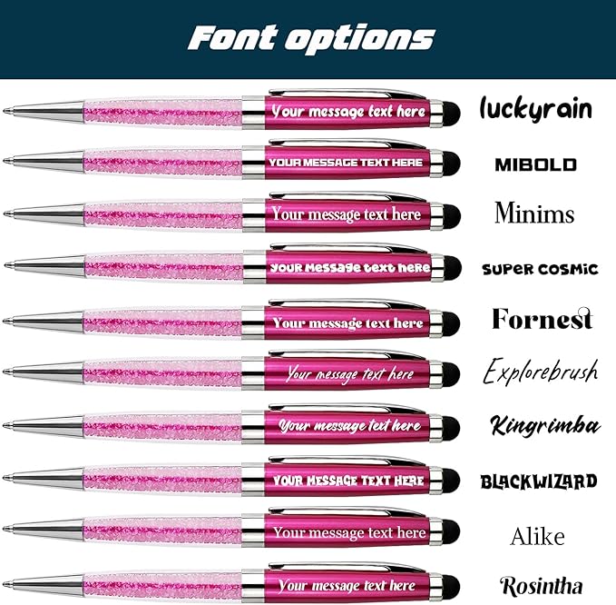 Personalized Custom Pens with Name Engraved Logo Text Pen, Customized Smooth Writing Pens Personalization Gift for Men Women Wedding Office Business Promotion, 12pcs/Pack