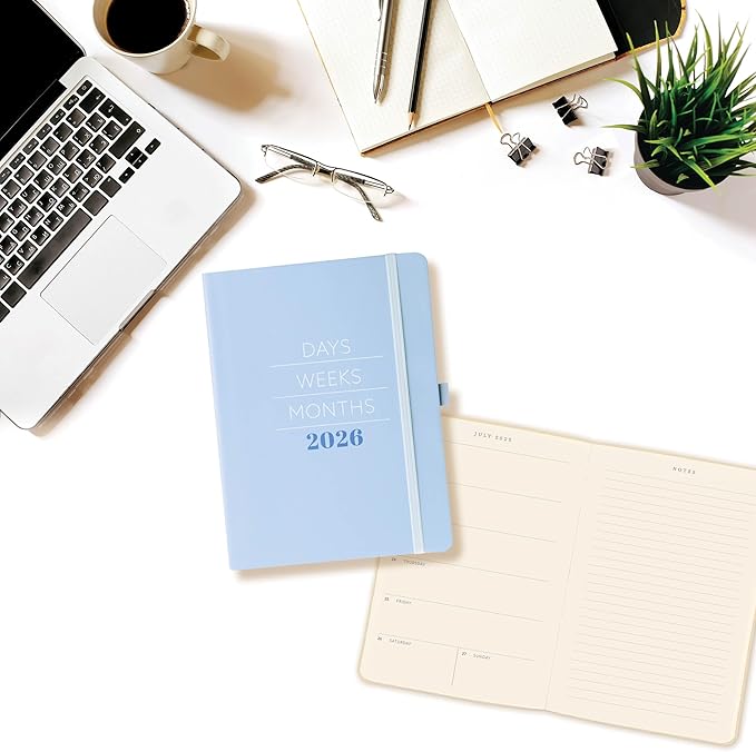 Graphique 2026 Apollo Business Planner | 18 Month Organizer, July 2025 - Dec. 2026 | Weekly & Monthly Spreads | To-Do List & Note Pages | Pen Loop | Vegan Leather | Blue Days, Weeks, Months | 6” x 8”