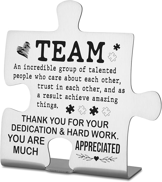Team Gifts for Employees, Colleagues, Appreciated Coworker Gift, Thank You Coworkers Gift for Women Men, Teamwork Quotes Motivational Quotes for Office Home Decorative Signs Plaques WDD5