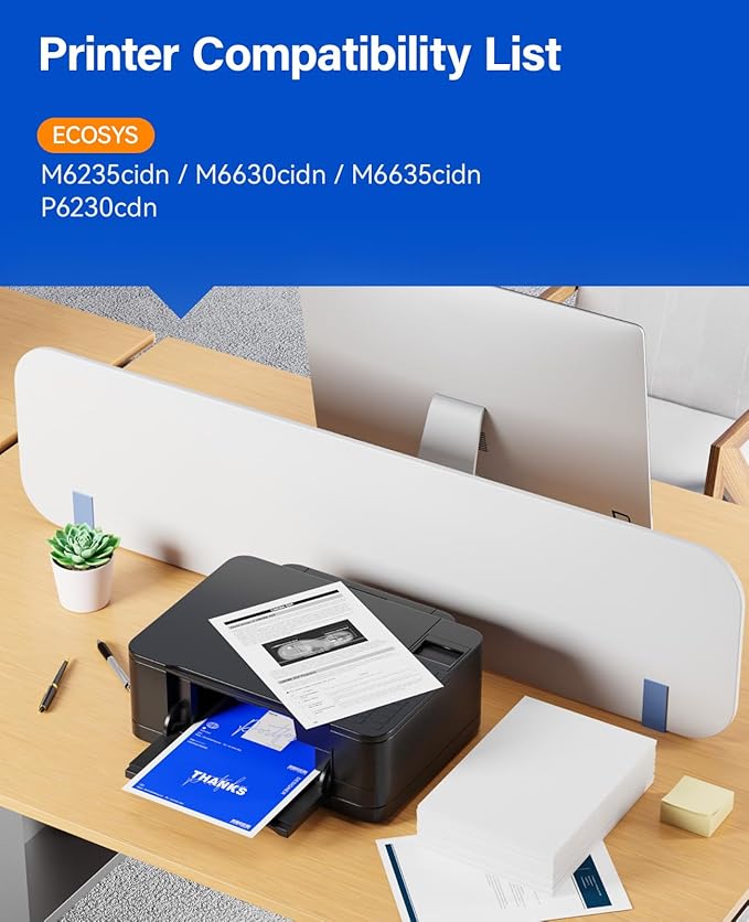 TK-5272 TK5272 Toner Cartridge 4-Pack High Yield Replacement for Kyocera TK-5272K TK-5272C TK-5272M TK-5272Y Compatible with ECOSYS M6235cidn M6630cidn M6635cidn P6230cdn Laser Printer Ink Black Color