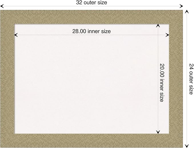 Amanti Art White Cork Board for Wall, 24x32 Vision Board with Gold Frame, Medium Corkboard Office Decor for Home Organization, Casual Corkboard Pinboard to display items for home organization