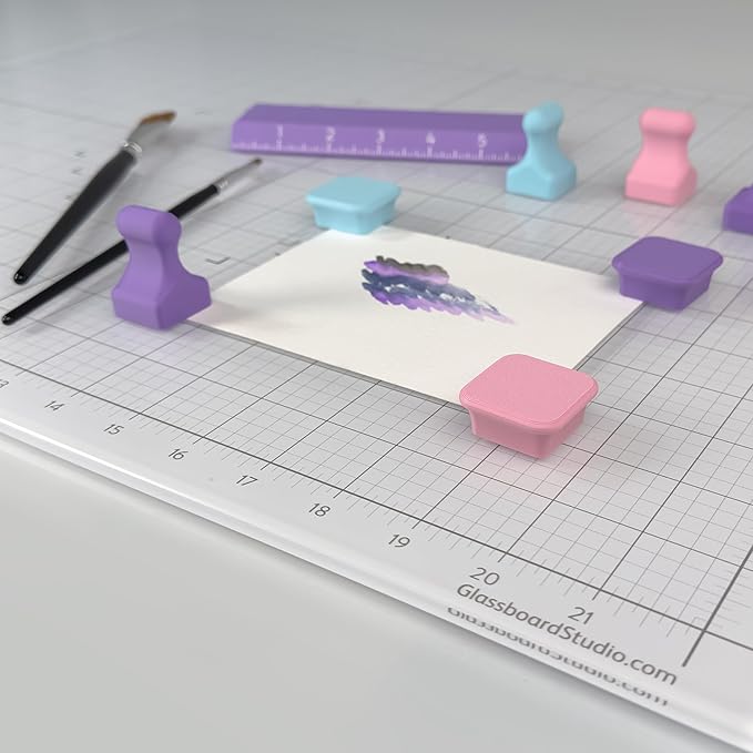 Glassboard Studio MiniBar Magnet - Strong Neodymium Rare Earth Magnets for Fridge, Whiteboard, Locker & Magnetic Glassboards - Crafting & Office Use - Strong Fridge Magnets (Seaside Teal Pawn, 4)