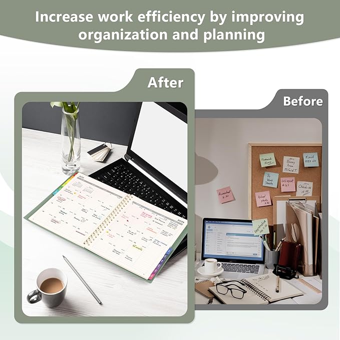 EMSHOI 2026 Appointment Book, A4 15-Minute Hourly Planner, JAN 2026 - DEC 2026, Daily Weekly Monthly, 100GSM Thick Paper, PVC Cover, Colorful Tabs - for Work, School, Salon Scheduling