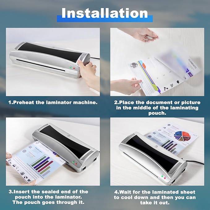 100 Pack Laminating Sheets, 5Mil 9" x 11.5" Laminating Pouches，5Mil Clear Thermal Lamination Sheet Paper for Laminator, Holds 8.5 x 11 Inch Sheets