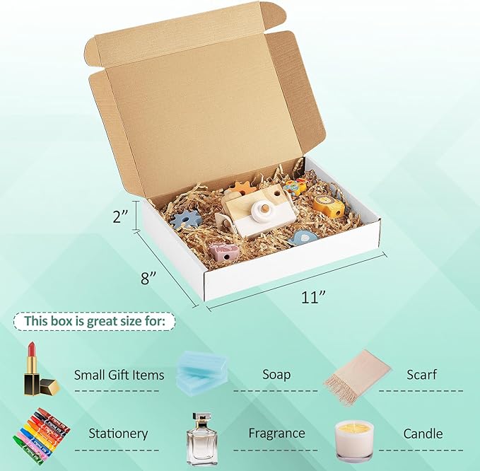 Eupako 11x8x2" White Shipping Boxes Corrugated Box Mailers 20 Pack Cardboard Shipping Boxes for Small Business, Mailing