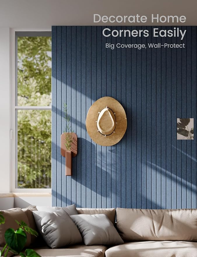 Large Felt Bulletin Board 48" X 36" Cork Board Alternative-12 Pack with 70 Safe Removable Adhesive Tabs, Cork Boards for Walls Cork Board for Home Office Classroom Pin Board (Denim Blue)