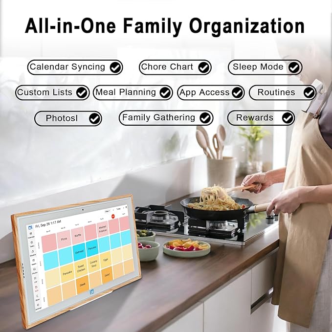 15.6 Inch Smart Digital Calendar – Family Wall Planner & Chore Chart, Wall Mounted Electronic Calendar with 1920x1080 IPS Full HD Touch Screen, Great for Organizing Your 2026 Calendar and Home Schedules