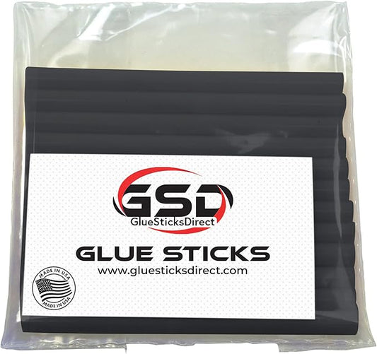Mini Size Hot Melt Glue Sticks for Glue Gun - Bulk 4in Black Glue Sticks - Great for Art Craft Repairs & Compatible w/Most Glue Guns - 5/16" X 4" (24 Sticks) - Made in USA