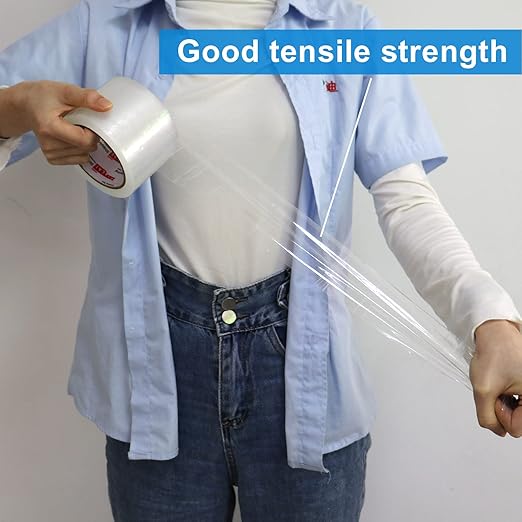 3" Heavy Duty Packing Tape 6 Rolls, Total 360Y - 3 inch x 65 Yards, 2.4 mil Thick, Clear 3 Inch Wide Packaging Tape for Shipping, Mailing, Moving & Storage