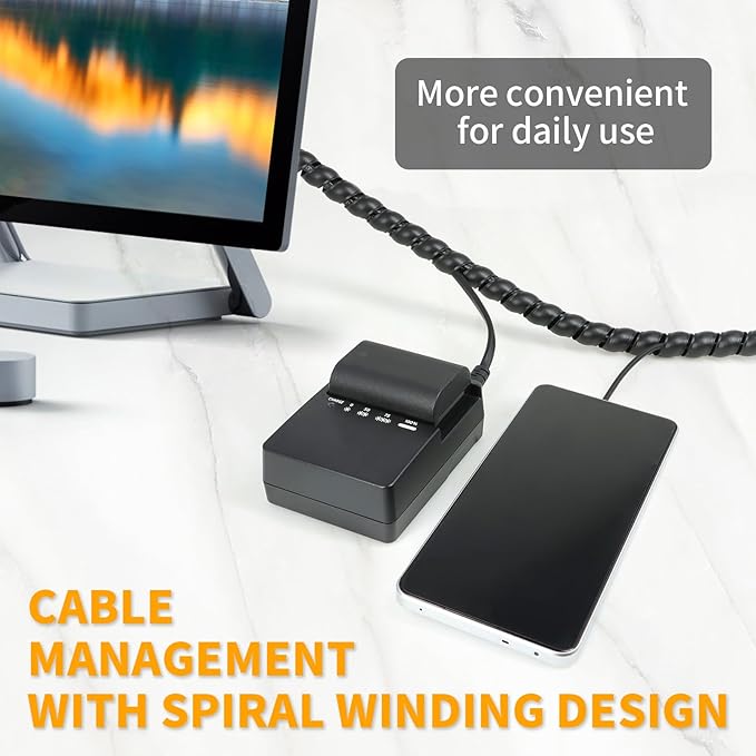 Spiral Wire Wrap, 9.84ft, 16.4ft, 33ft Spiral Cable Wrap Sleeve Hose for Computer, Power, Audio & Video Cords Stop Cord Tangle and Detangler (Black, 10mm (3/8")-33ft)