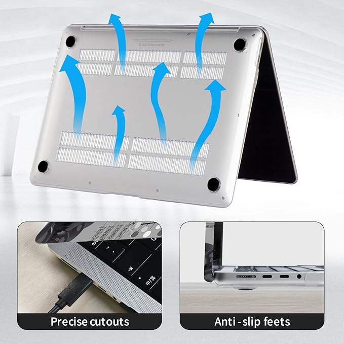 DTangLsm Compatible for 2025 MacBook Air 13 inch Case 2024-2022 M4 M3 M2 A3240 A3113 A2681 with Touch ID, Clear Slim Plastic Hard Shell Case&Keyboard Skin for MacBook Air 13.6 M2 Cover, Creative Bulb
