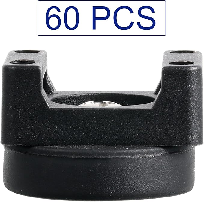 Yookeer 60 Pcs Magnetic Zip Tie Mount Base Black Magnetic Cable Clips Wire Holder Multipurpose Cable Ties Management Base Electrical Supplies for Wire (22 mm)