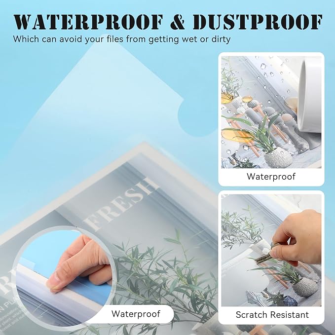 100 Pcs Clear Report Cover with Sliding Bar 50 Sheet Capacity Presentation Binder Transparent Resume Folder Plastic Folder for File Report School Office(Novetly Color,Water Drop)