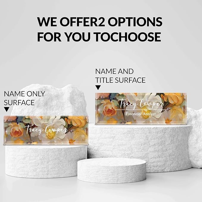 Desk Name Plate Personalized, Custom Name Plate for Desk, Acrylic Desktop Accessories, Office Gift & Decor for Women Men, Teacher Nurse Boss Employee Appreciation Gifts