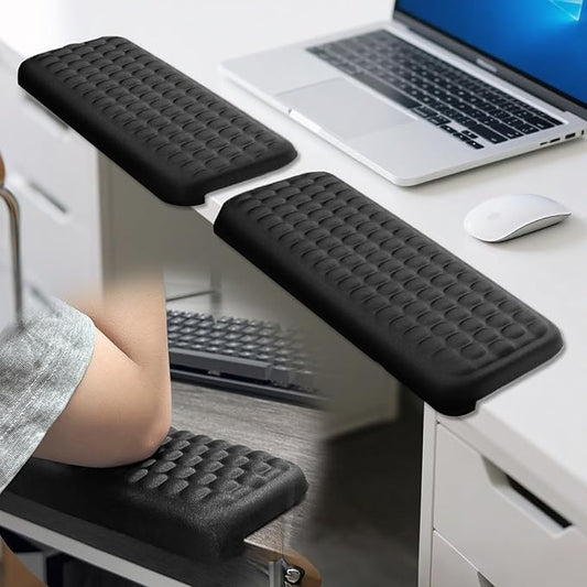 L-Shaped Desk Edge Pad & Arm Rest Pads – Ergonomic Wrist Rest for Computer Desk, Memory Foam Arm Rest for Keyboard and Mouse, Gel Comfort Support for Typing, Gaming, Office, Carpal Tunnel Relief