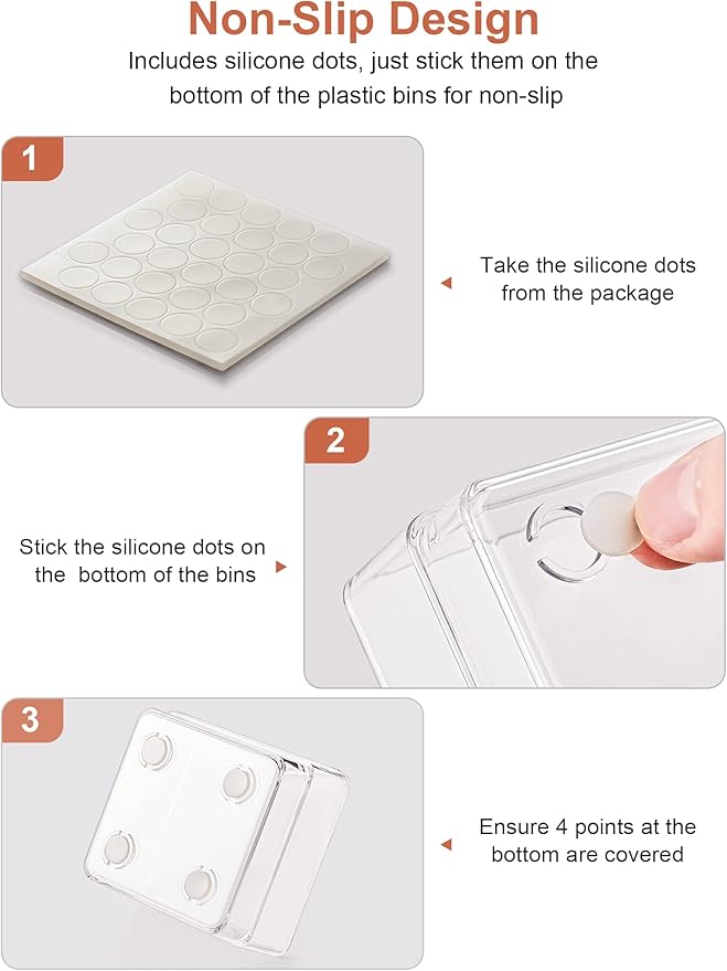 SMARTAKE 29-Piece Drawer Organizer with Non-Slip Silicone Pads, 4-Size Desk Drawer Organizer Trays Storage Tray for Makeup, Jewelries, Utensils in Bedroom Dresser, Office and Kitchen (Clear)