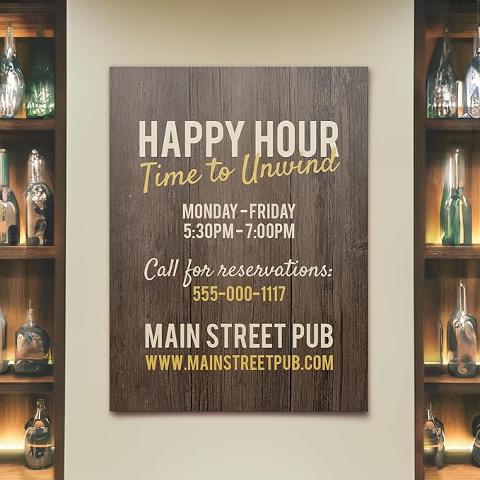 STAPLES - Personalized Semi-Gloss Poster - 12W" x 18L" Custom Print - Ideal for Home or Office Décor (Wood)