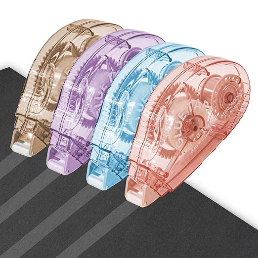 Glue Tape for Scrapbooking, Scrapbook Tape 4 Pcs, Double Sided Tape Roller for Crafts, 26 Ft x 0.31 In Tape Runner, Junk Journal Supplies, Scrapbook Supplies & Craft, Photo, Tape for Gift Wrapping.