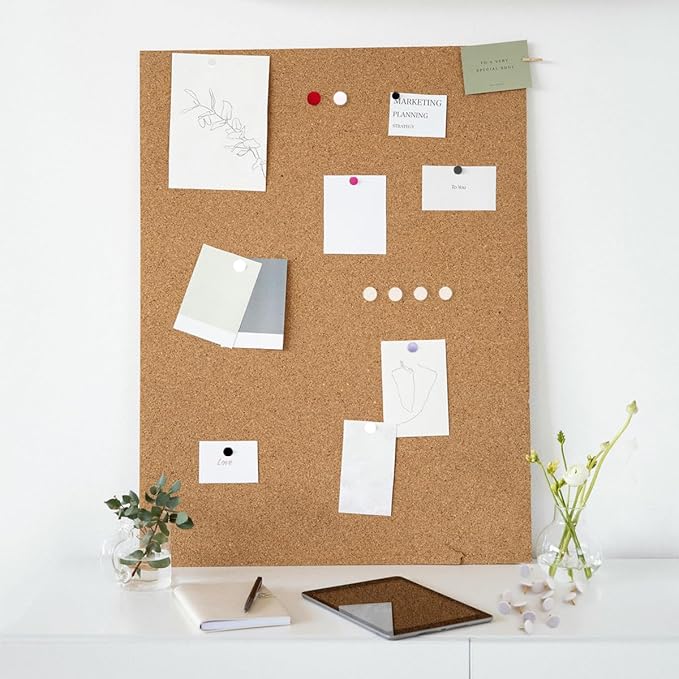 300 PCS Thumb, Tacks Plastic Round Head Thumbtack, Plastic Roundness Push Pins, Roundness Head Thumbtack for Map, Office, Photo Wall, Cork Board (White)