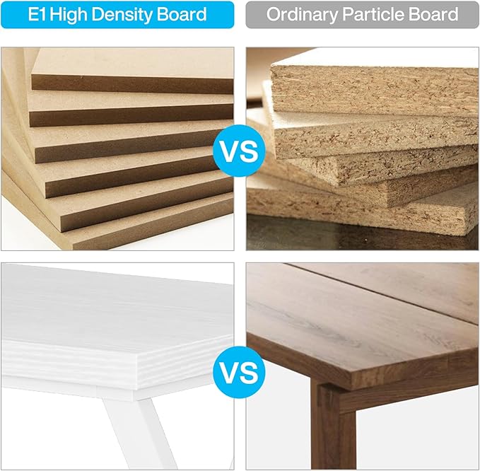 Tribesigns Writing Computer Desk, 55 inch Heavy Duty Study Desk with Z-Shaped Metal Leg, Modern Simple Home Office Computer Desk, White