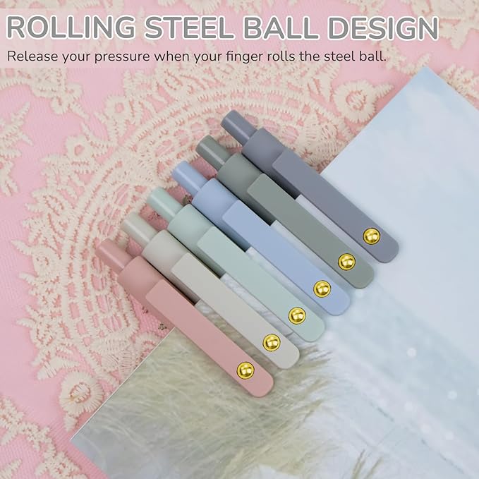 Gel Pens, 6 pcs 0.5mm Black Ink Pens Gold Morandi Barrel Fine Point Smooth Writing Pens Quick Dry Pen for School Office Supplies, Gifts for Girls Women