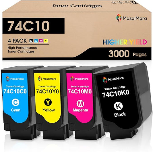 MasaiMara 74C10 74C10K0 74C10C0 74C10M0 74C10Y0 Compatible Toner Cartridges for Lexmark CS720 CS720de CS720dte CS725 CS725de CS725dte CX725 CX725de CX725dte CX725dhe CX725dthe Printer
