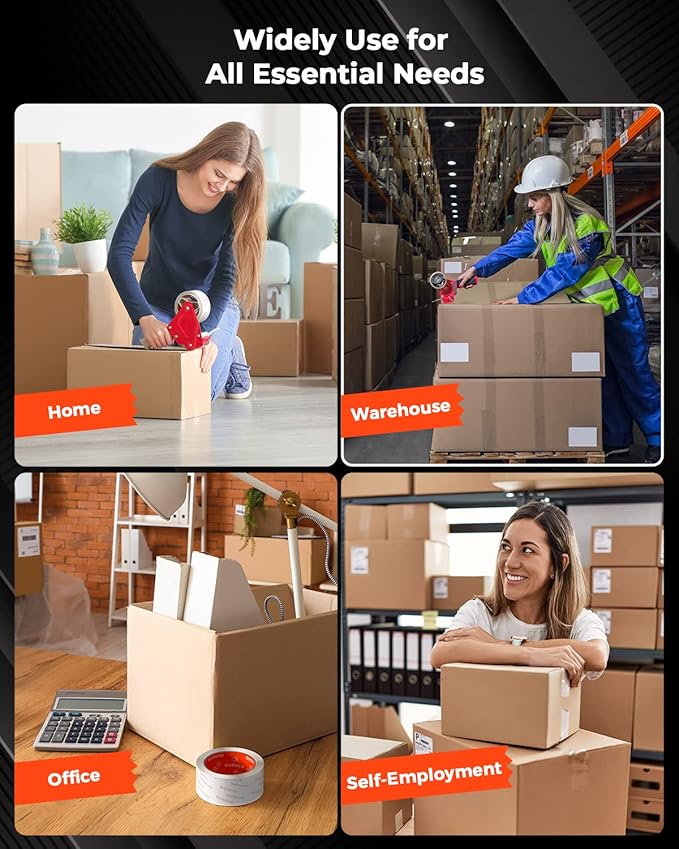 MUNBYN Packing Tape, Heavy Duty Shipping Tape with Total 720 Yards, 2.7mil, 1.88" *60 Yard(Per Rolls) Great for Shipping Packing Moving Mailing Office Storage, Clear Tape Refill for Dispenser