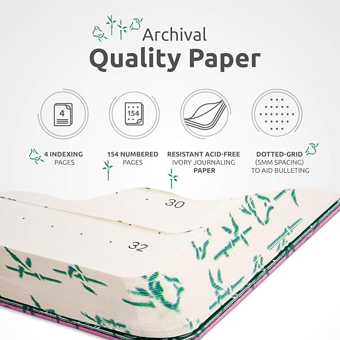 Cute Large B5 Dot Journal - Enjoy Bullet Journaling with a Soft Cover 7x10-inch, Non-Bleed Thick 120gsm Paper, Dotted Journal in Pink, Japanese Edge Motif, Faux Leather Lay Flat Dot Notebook - ZenART