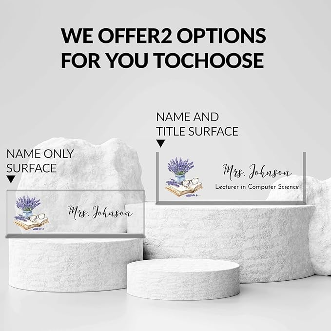 Teacher Desk Name Plate Personalized, Custom Name Plate for Desk, Acrylic Desktop Accessories, Office Gift & Decor for Women Men, Teacher Nurse Boss Employee Appreciation Gifts