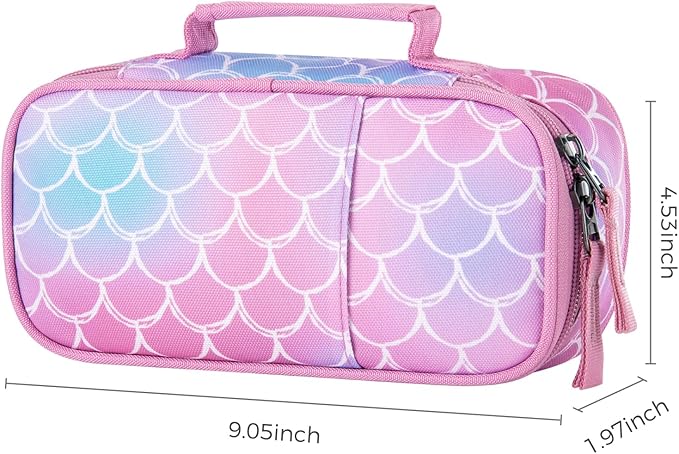 Choco Mocha Mermaid Pencil Case for Girls, Soft Pencil Case Kids Pencils Pouch for Kindergarten Girls, Pink