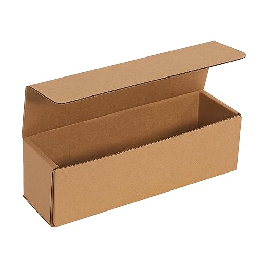 BOX USA Moving Boxes 10"L x 3"W x 3"H Long 50-Pack | Corrugated Cardboard Box for Packing, Moving and Storage 10x3x3 1033