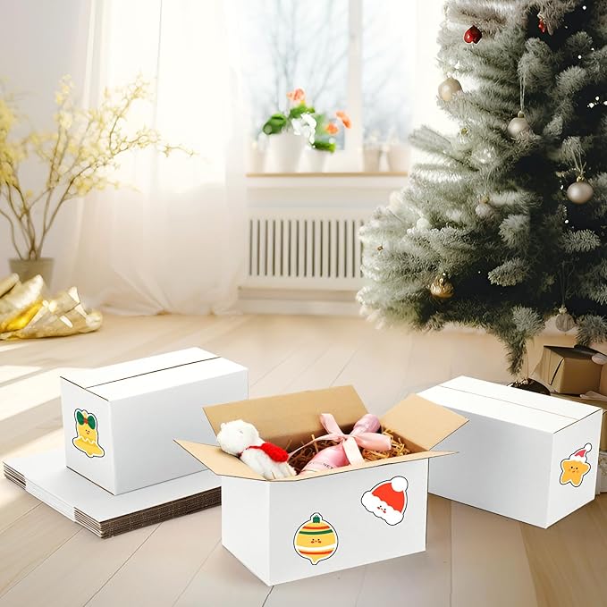 Eupako 10x6x6-Small-Shipping-Boxes-30-Pack-White-Corrugated-Box-Mailers, Cardboard Boxes for Packaging Small Business, Mailing