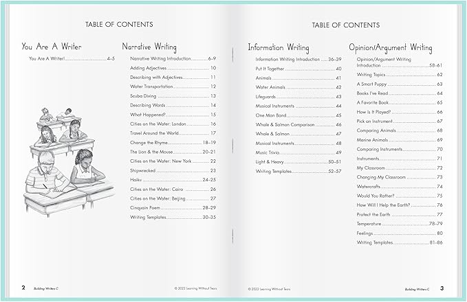 Learning Without Tears Building Writers Student Edition, Age 7+, 2nd Grade+, Handwriting Without Tears, Narrative, Information, Opinion, Fluency, School & Home, Tutor, Sensory & Motor Skills, Sensory