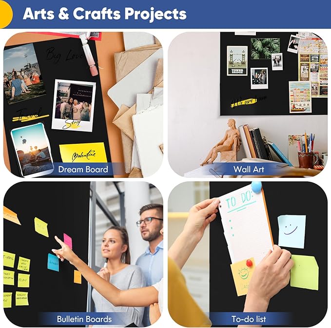 Vanhench Black Wrapping Paper, 17.5" x 963" (80 1/4FT), Art Paper, Birthday, Bouquet Flower Wrapping, 80GSM 55LB