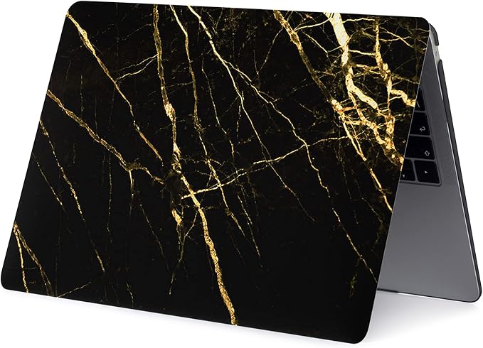 Case Compatible with MacBook Pro 13 Inch 2015 2014 2013 2012 Model A1502 & A1425, Plastic Hard Shell Protective Case with Keyboard Cover for Mac Pro Retina 13 Old Version - Black Marble