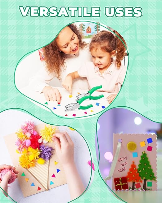 UCEC 1/4" Triangle Hole Punch Metal Handheld Paper Punch Single Hole Tag Punch, Small Triangle Shape Hole Puncher Back to School Supplies for Scrapbook DIY Craft in Home Office Classroom