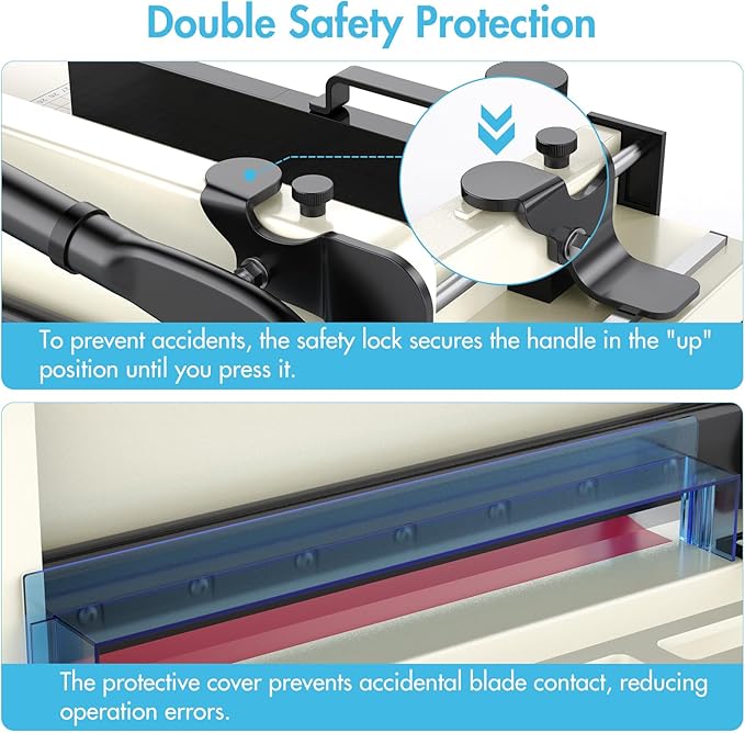 Paper Cutter 12 Inch, Heavy Duty Paper Cutter for A4 Paper, Guillotine Paper Cutter 400 Sheet Capacity, Solid Steel Construction, Beige