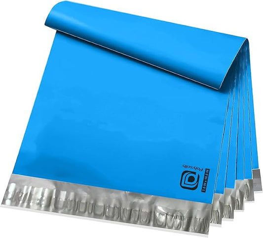POLYSELLS 200 pcs 7.5x10.5 Inches Blue Poly Mailers Shipping Envelopes, Strong Adhesive Sealing, Waterproof, and Tear-resistant Postal Mailing Bags for Small Business, Clothes, Non-Fragile Items