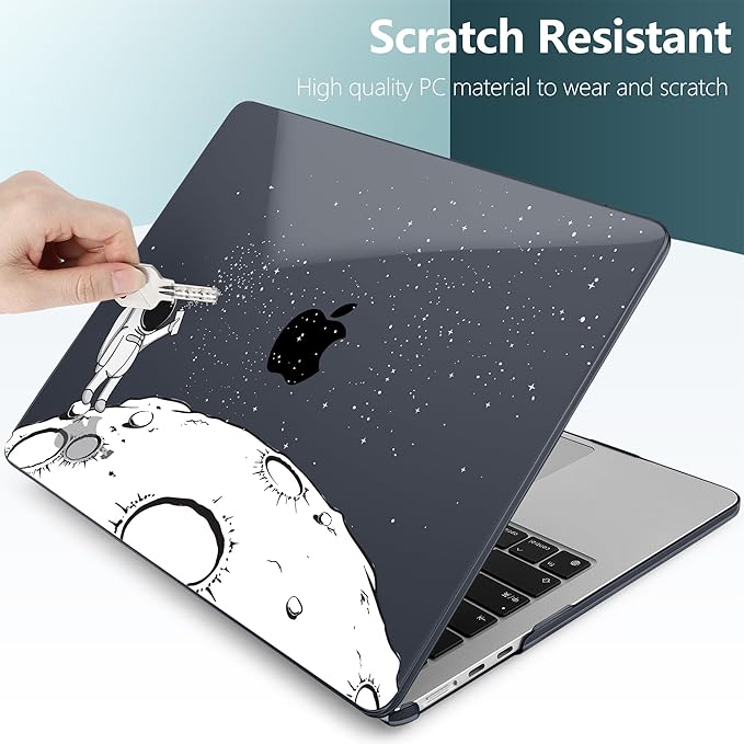 DONGKE Compatible with M4 MacBook Air 15 inch Case 2025 2024 2023 A3241 A3114 A2941 M3 M2 Liquid Retina Display Touch ID, Plastic Hard Case & Keyboard Skin & Screen Protector - Astronaut