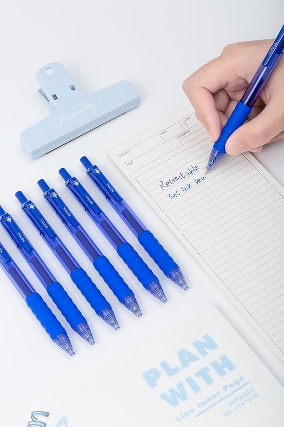 Retractable Gel Pens Clicker, Medium Point 0.7, Premium Comfort Grip for Note Taking, Journaling and Smooth Writing