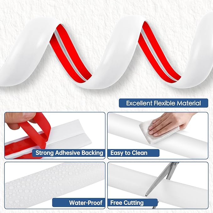 Floor Cord Cover for Wires on Floor Self Adhesive Cord Hider Floor Cable Management Wire Covers for Cords Protector Prevent Cable Trips Cord Cavity W 0.59" x H 0.31", White, 3.3Ft