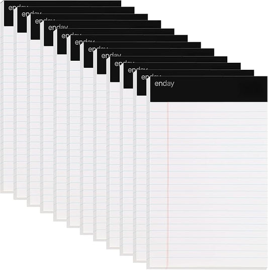 Emraw White Jr. Perforated Edge Legal Ruled Universal 50 Sheets Letter Writing Pad- 50 Ct. 5" x 8" inch (Pack of 12)