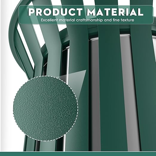 25.2IN Round Large Outdoor Trash Can, Heavy Duty Metal Slatted Garbage Can Outdoor, All Weather Resistant Commercial Garbage Cans, Waste Receptacle in Park, Beach, Patio, Green