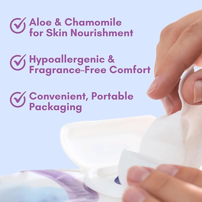 XL Individually Wrapped Nurture Antibacterial Body & Hand Wipes | Alcohol-Free Antiseptic Wet Disinfecting Towelettes for Germ Removal, Sanitizing Hands |Cleaning Cloths| Adults & Baby| Thick & Strong