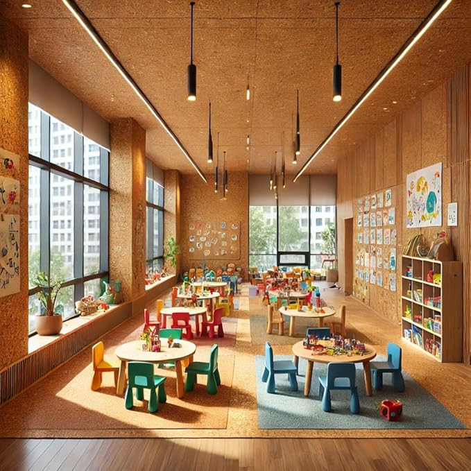 Manton Cork Premium Cork Roll - 4' x 6' x 1/4", 100% Natural Facing Grade Material for Bulletin Boards, Decorative Photo and Message Push Pin Displays - Perfect for Home, School, and Office