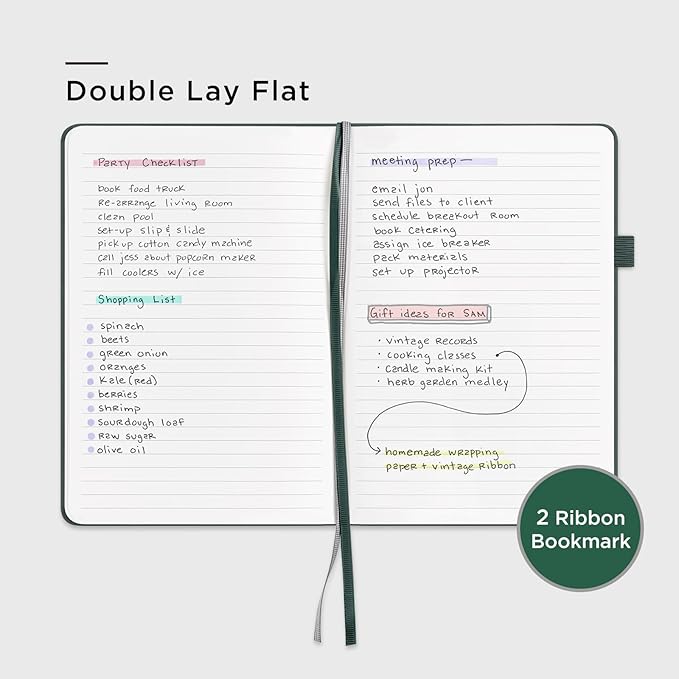 &And Per Se Lined Journal Notebook (10 Packs), 160 Pages, A5 5.7 x 8 inches College Ruled Thick Paper Notebook Journals for Writing, Hardcover Notebooks for Women Men Office School (Green)