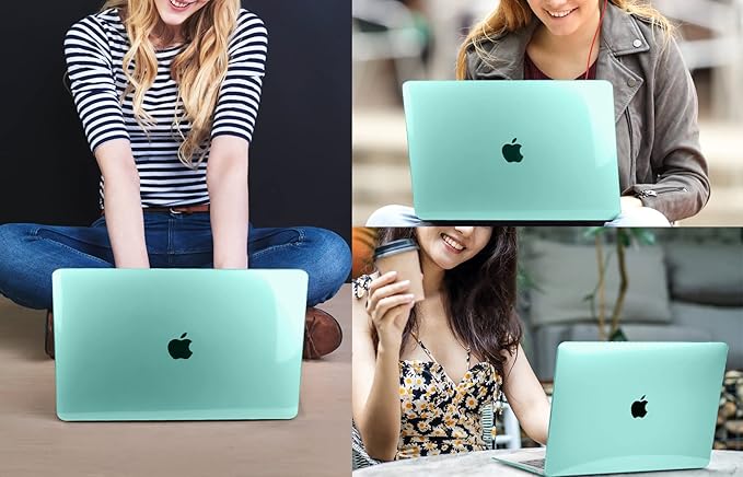CISSOOK for MacBook Pro 13 Inch Case 2023 2022-2020 Release, Green Hard Shell Case with Keyboard Cover +Screen Protector for MacBook Pro 13 A2338 M2 M1 A2251 A2289 Model with Touch Bar -Clear Green