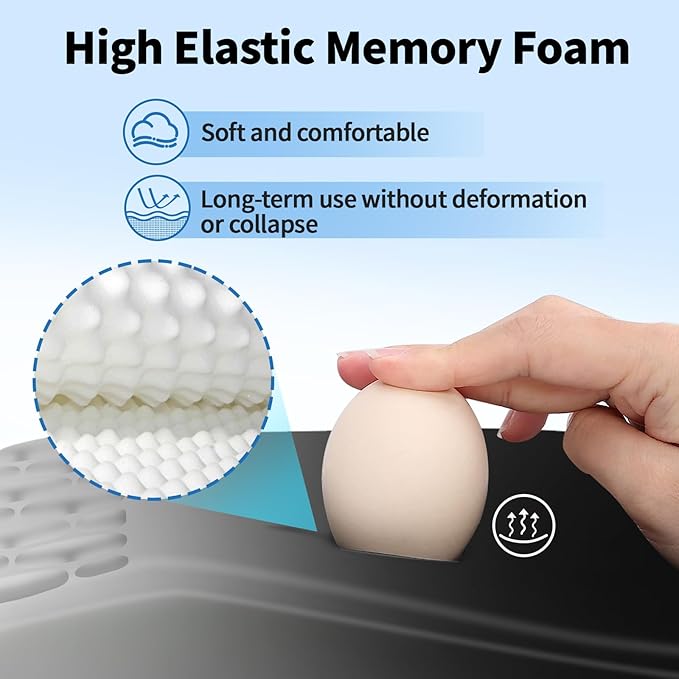 YIWEI Ergonomic Mouse Pad with Wrist Rest Support, Mousepad with Comfortable Memory Foam Wrist Rest and Non-Slip PU Base for Pain Relief, Computer, Laptop, Office, Home (Gradient Black)